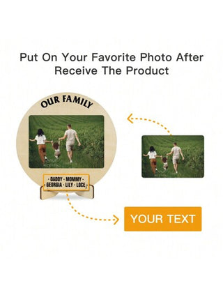 1 قطعة ديكور طاولة خشبي من بوتو، اسم مخصص، "أفضل أم/أب/عائلة/صديق في العالم"، متوفر للبصمة اليدوية DIY أو وضع صورة بعد الاستلام، الألوان والملصقات الوجه غير متضمنة، تذكار عائلي للمنزل، خزانة المكتب، هدية