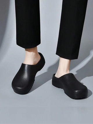 أحذية الشيف الحريرية السوداء غير الانزلاقية مقاومة للبلي للعمل في المطبخ والمطاعم