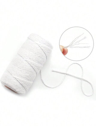 الخيط الأبيض ، خيط الخباز ، 328 قدم 2مم ، خيط أبيض طبيعي للاشغال اليدوية ، تغليف الهدايا ، ديكور المنزل ، تعبئة الهدايا
