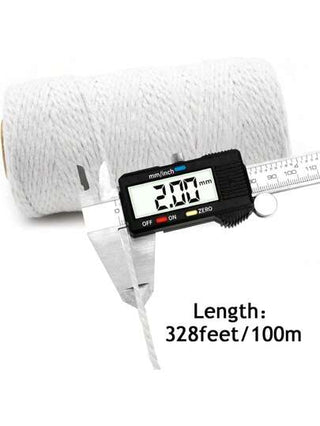الخيط الأبيض ، خيط الخباز ، 328 قدم 2مم ، خيط أبيض طبيعي للاشغال اليدوية ، تغليف الهدايا ، ديكور المنزل ، تعبئة الهدايا