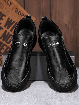 بوت رياضية كاجوال للرجال، بوت بحزام ذو سحاب مزدوج متوسطة الارتفاع، بوت متعددة الاستخدامات عصرية مقاومة للماء ذات أربطة سميكة، بوت سير مقاومة للانزلاق، بوت كاجوال للتنزه، بوت تشيلسي ذات بطانة فرو دافئة للخريف/الشتاء للخروجات الخارجية