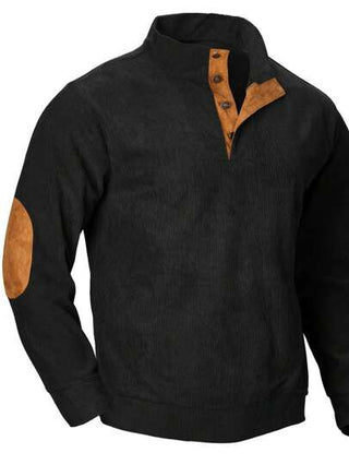 2 قطعة سترة رجالية بطبعات عصرية بأكمام طويلة مع رقع المرفق، موضة شارع