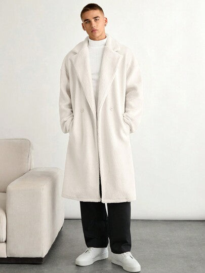 Manfinity INSISELF جاكيت أنيسكس فضفاض طويل من الفلوت المائل الحملقة