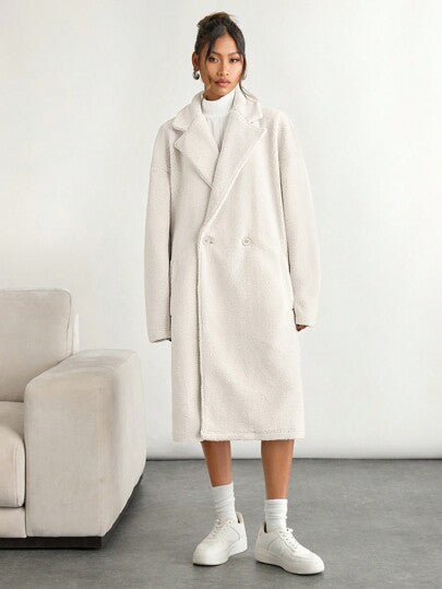 Manfinity INSISELF جاكيت أنيسكس فضفاض طويل من الفلوت المائل الحملقة