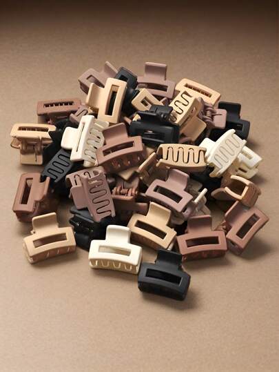 20-40 قطعة متنوعة من مشابك الشعر المربعة المطفأة للأطفال ، اكسسوارات شعر جميلة ذات فراغات بقطر 2 سم للفتيات