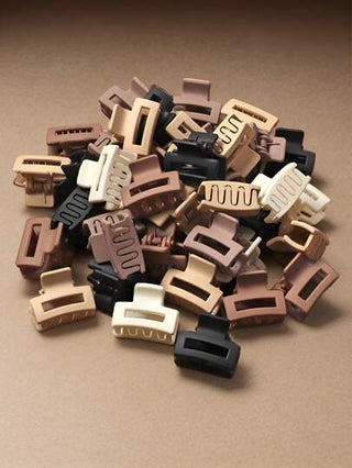 20-40 قطعة متنوعة من مشابك الشعر المربعة المطفأة للأطفال ، اكسسوارات شعر جميلة ذات فراغات بقطر 2 سم للفتيات