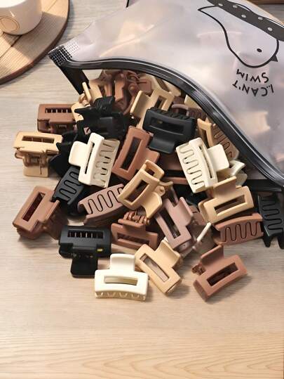 20-40 قطعة متنوعة من مشابك الشعر المربعة المطفأة للأطفال ، اكسسوارات شعر جميلة ذات فراغات بقطر 2 سم للفتيات