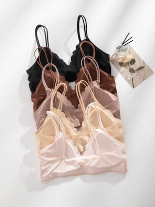 5 قطع مجموعة ملابس داخلية ViLingerie بحمالات وأشكال متعددة الألوان، ملابس داخلية بدون ظهر مع حمالات ثابتة، حمالات صدر بدون سلك للنساء