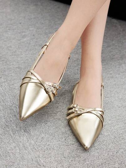 CUCCOO BIZCHIC شبشب عرضي مدبب الأصبع للنساء للكاجوال والمواعدة والحفلات والتسوق