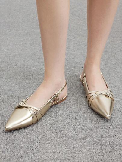 CUCCOO BIZCHIC شبشب عرضي مدبب الأصبع للنساء للكاجوال والمواعدة والحفلات والتسوق