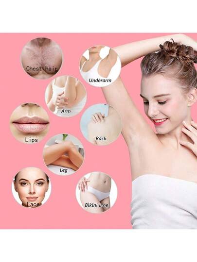 طقم إزالة الشعر بالشمع للنساء والرجال - طقم أسطوانة شمع مع سخان الشمع ، 2 خرطوشة شمع ، 100 شريط شمع ، و 10 منشفة مطهرة مرطبة للاستخدام المنزلي