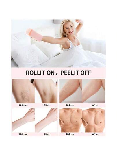 طقم إزالة الشعر بالشمع للنساء والرجال - طقم أسطوانة شمع مع سخان الشمع ، 2 خرطوشة شمع ، 100 شريط شمع ، و 10 منشفة مطهرة مرطبة للاستخدام المنزلي