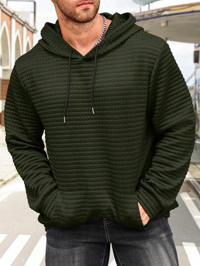 Manfinity Homme بلوزة رياضية مقاسات كبيرة للرجال بقماش معقود مُنسوج