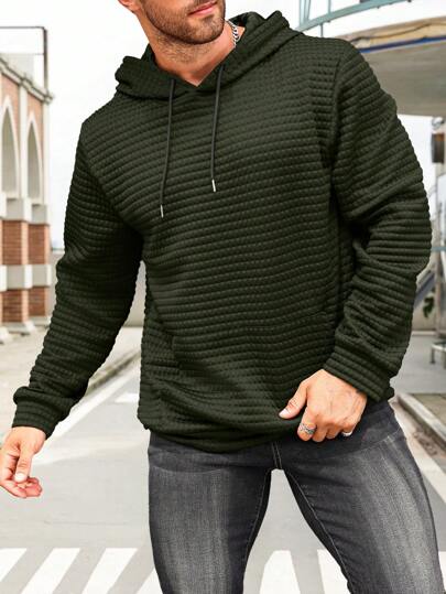 Manfinity Homme بلوزة رياضية مقاسات كبيرة للرجال بقماش معقود مُنسوج