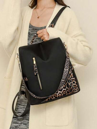 حقيبة ظهر سفر كبيرة السعة للنساء، حقيبة كمبيوتر محمول مضادة للسرقة بتصميم ألوان متباينة، بأسلوب الملابس الشارعية