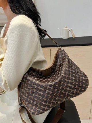 حقيبة كتف ذات موحد اللون عصرية، سعة كبيرة، حزامين، حقيبة يد نسائية، حقيبة للنساء متوسطات العمر، أنيقة وعصرية