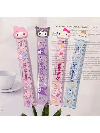 أدوات مكتبية ومدرسية Sanrio قطعة واحدة من دمى وأشكال الشخصيات الكرتونية سانريو - كورومي وهالو كيتي وميلودي وشناميرول ، أدوات قياس وألعاب، هدايا عيد الأم وعيد الأب، لوازم مدرسية ولأيام العودة للمدارس.