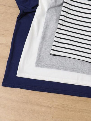 SHEIN 4 قطع مجموعة ملابس للأولاد، قمصان بأكمام طويلة بنمط مخطط أشبه بالفارس، ملابس أطفال مراهقين، بدلات رياضية، بيجامات، هدايا ملء جوارب عيد الميلاد، جاكيت، جاكيت صوفية، بنطلون