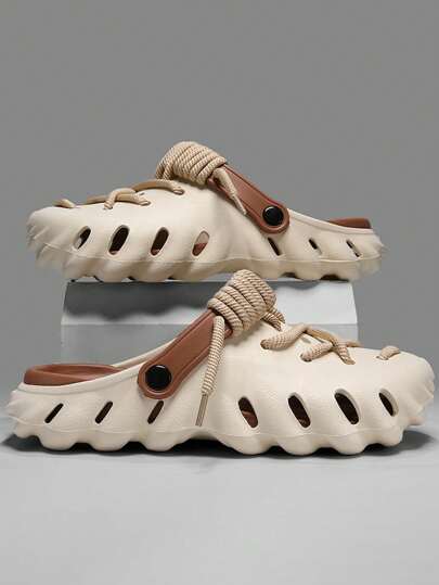 صنادل رجالية ذات ربطة دانتيل وأسلوب ال- slip-on، مناسبة للسير في الخارج والداخل مع نَعْل مانع للانزلاق وسريعة الجفاف، شبشب مفتوحة الأصابع رجالية مناسبة لشاطئ البحر (ننصح بطلب مقاس أكبر بمقدار لقدم عريضة أو طويلة أو مرتفعة الكعب)