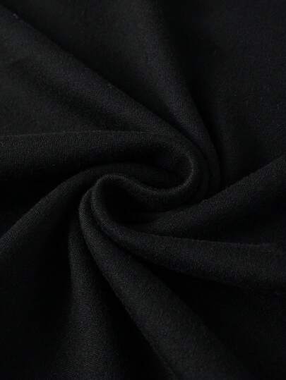 Manfinity Homme تي شيرت من البوليستر طباعة حرف بياقة عالية أكمام طويلة للرجال، طراز بسيط، صالح للارتداء اليومي العادي وللخروج، مناسب للزوج