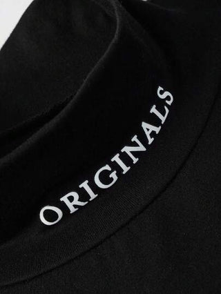 Manfinity Homme تي شيرت من البوليستر طباعة حرف بياقة عالية أكمام طويلة للرجال، طراز بسيط، صالح للارتداء اليومي العادي وللخروج، مناسب للزوج