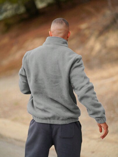 1 قطعة بلوفر رجالي مُبطن حراريًا بتصميم بسيط، أنيق وجذاب