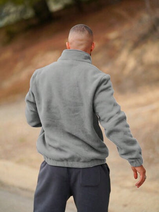 1 قطعة بلوفر رجالي مُبطن حراريًا بتصميم بسيط، أنيق وجذاب