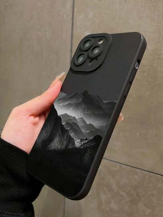 قطعة واحدة من حافظة هاتف كاملة الحماية بتصميم عين الجبل الأسود متوافقة مع هواتف iPhone 16 برو ماكس / 16 برو / 16 / 15 برو ماكس / 15 برو / 15 / 14 / 13 / 13 برو / 12 / 11 / XR ، غطاء لينة مضاد للسقوط