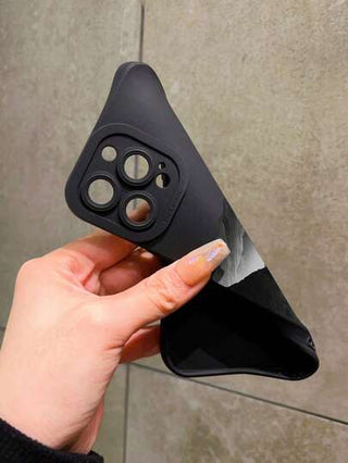 قطعة واحدة من حافظة هاتف كاملة الحماية بتصميم عين الجبل الأسود متوافقة مع هواتف iPhone 16 برو ماكس / 16 برو / 16 / 15 برو ماكس / 15 برو / 15 / 14 / 13 / 13 برو / 12 / 11 / XR ، غطاء لينة مضاد للسقوط