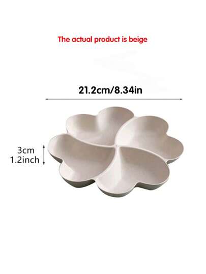 1 طبق تقديم للمقبلات، طبق مقسم ومجزأ وغير قابل للكسر للرقائق والصلصات، طبق تقديم بشكل قلب رباعي الأقسام للمكسرات والحلوى والفاكهة المجففة والسلطات والوجبات الخفيفة، هدية للمطبخ في عيد الميلاد