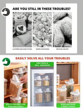 SHEIN Basic living صندوق تخزين طعام موحد اللون أبيض تخزين بلاستيك الى مطبخ قطعة واحدة