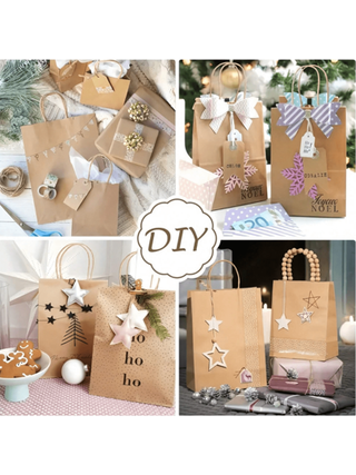 25 قطعة/10 قطع/ 1 قطعة حقيبة يد من جلد البقر الطبيعية مع مقبض،حقيبة تسوق ورقية بنية فضفاضة ، حقيبة هدايا للزفاف والعيد والحفلات ، حقيبة تسوق بأسعار البيع بالتجزئة ، حقيبة يدوية لشركات صغيرة ، حقيبة حلوى ووجبات خفيفة ، مناسبة لحرف الهدايا وعيد الشكر والعيد