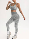 SHEIN Sport Gameset مجموعة ملابس نسائية فاشينيا مكونة من تانك توب قصير بظهر متقاطع والسروال الضيق للملابس الرياضية، طقم ألعاب رياضية