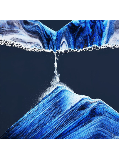 قطعة واحدة زخرفة فن الرمال ثلاثية الأبعاد، هدية إبداعية لعيد الميلاد، ساعة رملية فنية لتخفيف التوتر، تصميم منظر طبيعي دائري، ديكور المنزل