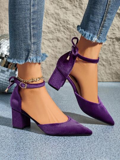 أحذية نسائية ذات كعب عالي سميك مريح من القماش المدبب الخالي من الحذاء، مناسبة للارتداء اليومي في المكتب والذهاب، أنيقة ذات تصميم جذاب، بمقاسات كبيرة