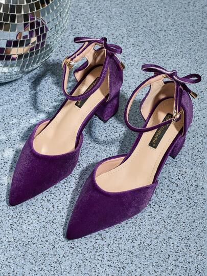 أحذية نسائية ذات كعب عالي سميك مريح من القماش المدبب الخالي من الحذاء، مناسبة للارتداء اليومي في المكتب والذهاب، أنيقة ذات تصميم جذاب، بمقاسات كبيرة