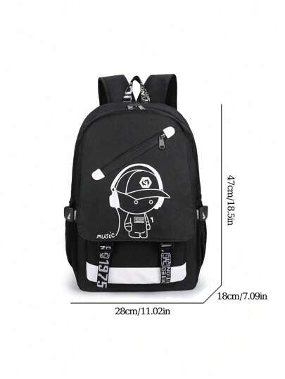 ظهر كبير غير رسمي وعصري صلب مع نمط يضيء الرسوم المتحركة بسعة كبيرة متعددة الجيوب والسوست للأولاد والفتيات للعودة إلى المدرسة وللسفر