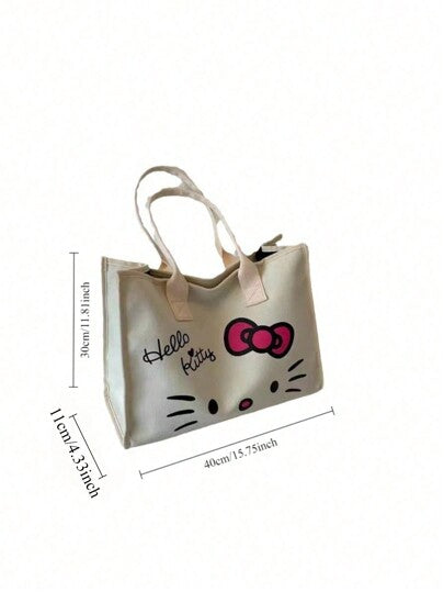 Sanrio قطعة واحدة حقيبة يد أنيقة وعصرية من النمط المتقدم ومناسبة للدراسة والعمل والسفر لتخزين الأغراض ، منظم للعطلات،حقيبة سعة كبيرة، لأحمر الشفاة والفرش والعناية بالبشرة والهاتف المحمول والعملات والأدوات الصغيرة، لللمنزل والهدايا والأعياد والاستخدام متعد