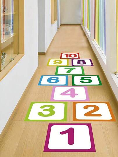 10 قطعة/مجموعة ملصقات أرضية مربعات رائعة الألوان رقمية - مضادة للماء، لاصقة ذاتيًا، قابلة للإزالة، وسهلة التنظيف - مثالية لزخرفة المنازل والحدائق