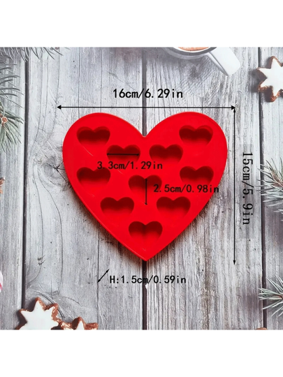 قالب سيليكون قلبي الشكل ب- 10 تجاويف، سهل الفصل ومرن، مناسب لصنع الشوكولاتة، الهلام، مكعبات الثلج، مثالي لمناسبات هالوين، ، عيد الحب، والاحتفالات طوال العام'