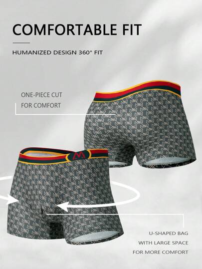 10 قطعة/عبوة سراويل داخلية بوكسر للرجال من الحرير الحليبي متنفسة ذات زاوية مسطحة، بخصر متوسط، موضة جديدة مريحة