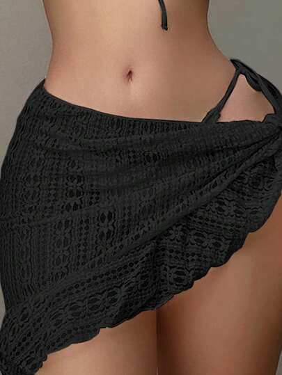 Swim Mod 3 قطع طقم بكيني ملثم أسود مثلث بكأس للنساء للصيف