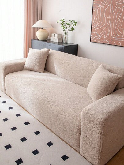 غطاء وسادة كنبة من القطيفة السميكة 1 قطعة مرنة، غطاء كنبة ساده مضاد للانزلاق دافئ، حامي كامل للكنبة، قابل للغسيل، صديق للحيوانات الأليفة، مناسب للغرفة والمكتب والصالة