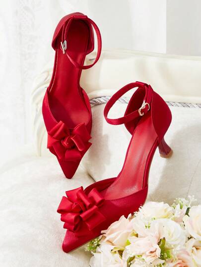 CUCCOO HITCHD أحذية كعب عال بتصميم نصف حزام من قماش مطرز موديل كلاسيكي للنساء، مناسب لمناسبات السنة الجديدة والأعياد