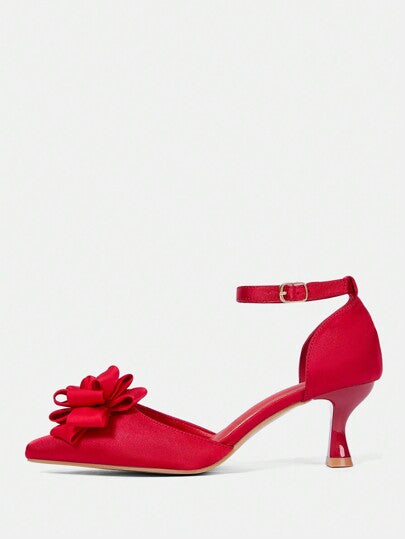 CUCCOO HITCHD أحذية كعب عال بتصميم نصف حزام من قماش مطرز موديل كلاسيكي للنساء، مناسب لمناسبات السنة الجديدة والأعياد