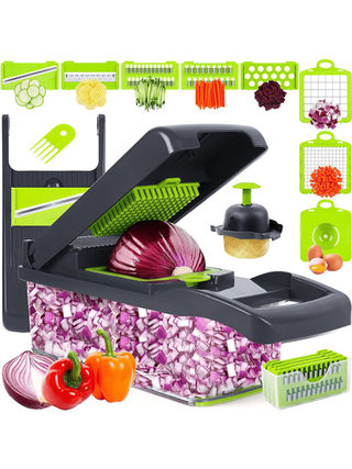 16 قطعة/مجموعة، قطاعة الخضروات، قطاعة الفاكهة متعددة الوظائف، مبشرة الطعام اليدوية، قطاعة الخضروات، شفرات مع وعاء، قطاعة البصل، مبشرة البطاطس، أدوات المطبخ، ضروريات السكن الجامعي، مستلزمات المطبخ