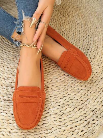 أحذية نسائية مسطحة جديدة من قماش المخمل المضفر باللون البرتقالي ، أحذية مسطحة أنيقة مقاس كبير للصيف ، أحذية كاجوال ذات لون سادة مريحة للجميع الفصول بتصميم ربطة القدم ،أحذية خفيفة الوزن متعددة الاستخدامات للخارج/العمل للسيدات