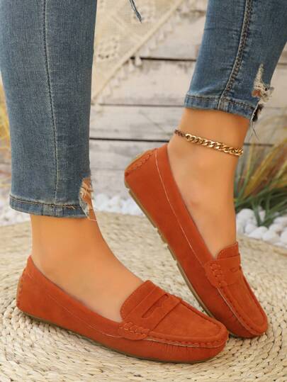 أحذية نسائية مسطحة جديدة من قماش المخمل المضفر باللون البرتقالي ، أحذية مسطحة أنيقة مقاس كبير للصيف ، أحذية كاجوال ذات لون سادة مريحة للجميع الفصول بتصميم ربطة القدم ،أحذية خفيفة الوزن متعددة الاستخدامات للخارج/العمل للسيدات