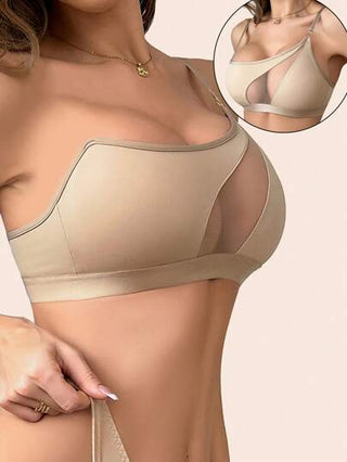 حمالة صدر مشبكة غير مبطنة، لا سلكية، ناعمة، خفيفة بدون غرز، داخلية نسائية للسباحة بتصميم مفتوح وجذاب