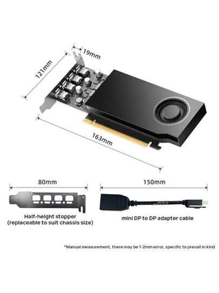 Nvidia بطاقة رسومات NVIDIA RTX A400، قطعة واحدة، دعم إخراج 4 شاشات، للتصميم المهني والرسوم الجرافيكية، ذاكرة فيديو GDDR6 سعة 4 جيجابايت، مع العلبة